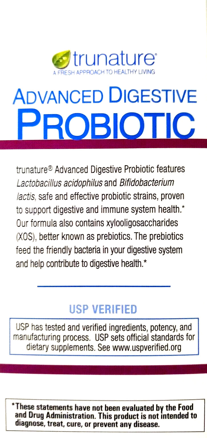 trunature ADVANCED DIGESTIVE PROBIOTIC (10 Billion cells) 100 Caps EXP 08/2025