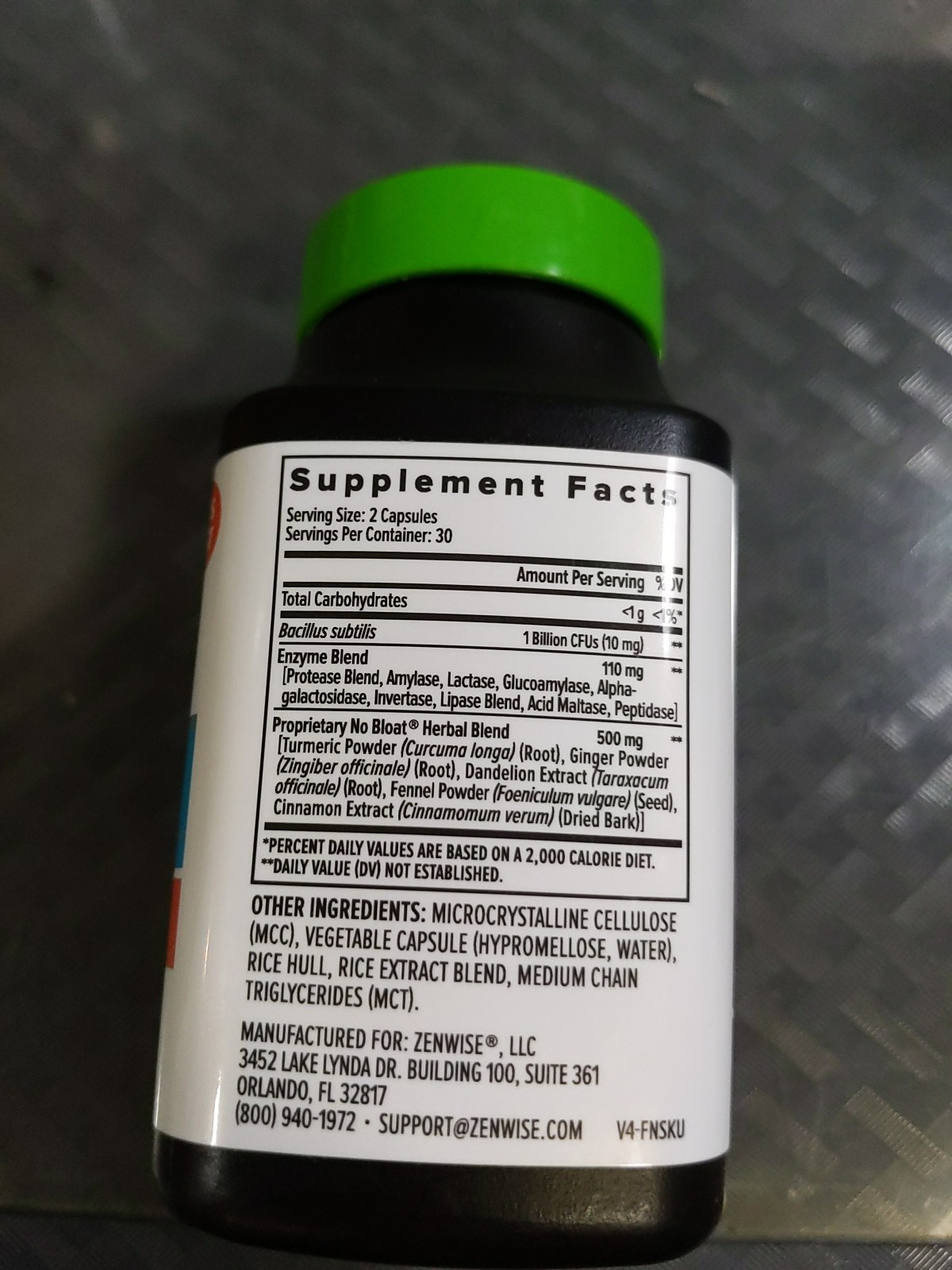 Zenwise Health No Bloat Probiotics Women & Men Digestive Health 60 Caps #67