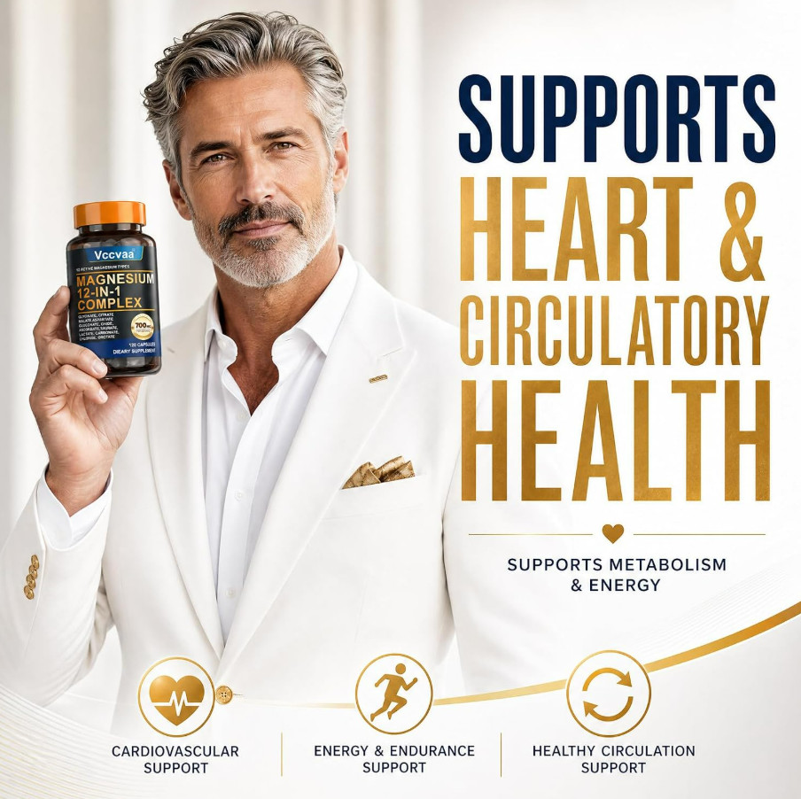 Magnesium 12-in-1 Complex 700mg Glycinate Citrate Taurate 120 Capsules Vegan