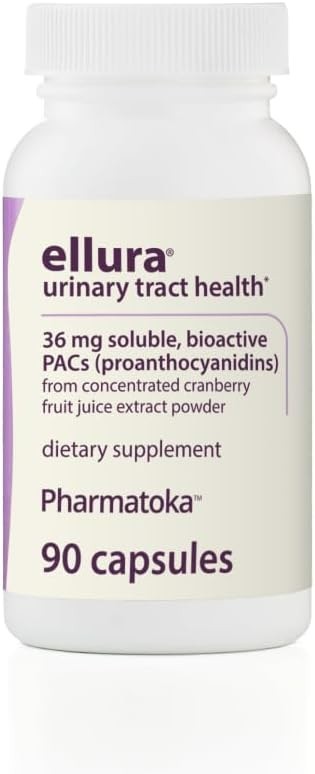 Ellura 36mg Cranberry Capsules 90ct – UTI Support Supplement – Urinary Health
