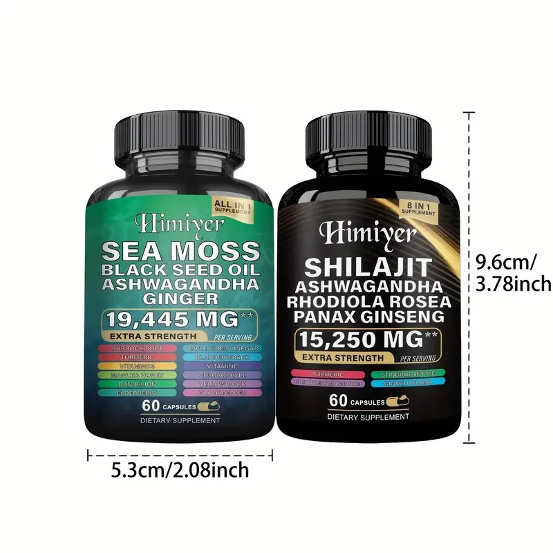 Dynamic Vitality Bundle – Sea Moss Multivitamin & Shilajit Power Combo 120 Ct
