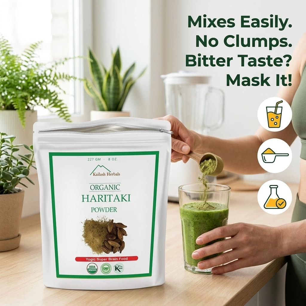 Organic Haritaki Powder — Deep Gut Cleanse & Daily 8 Ounce (Pack of 1)