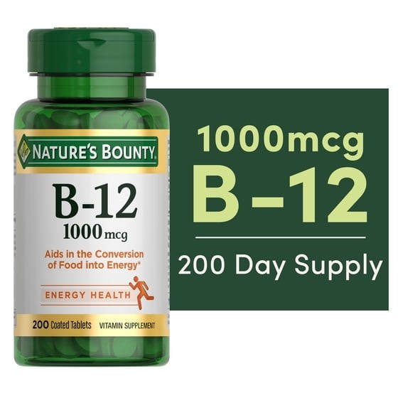 Nature’s Bounty B-12 1000mcg Vitamin Tablets – 200 Count