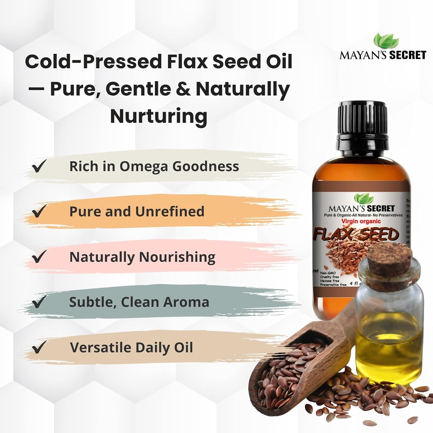 Flax Oil Organic Flaxseed Oil Cold Pressed Unrefined Virgin USDA Certified