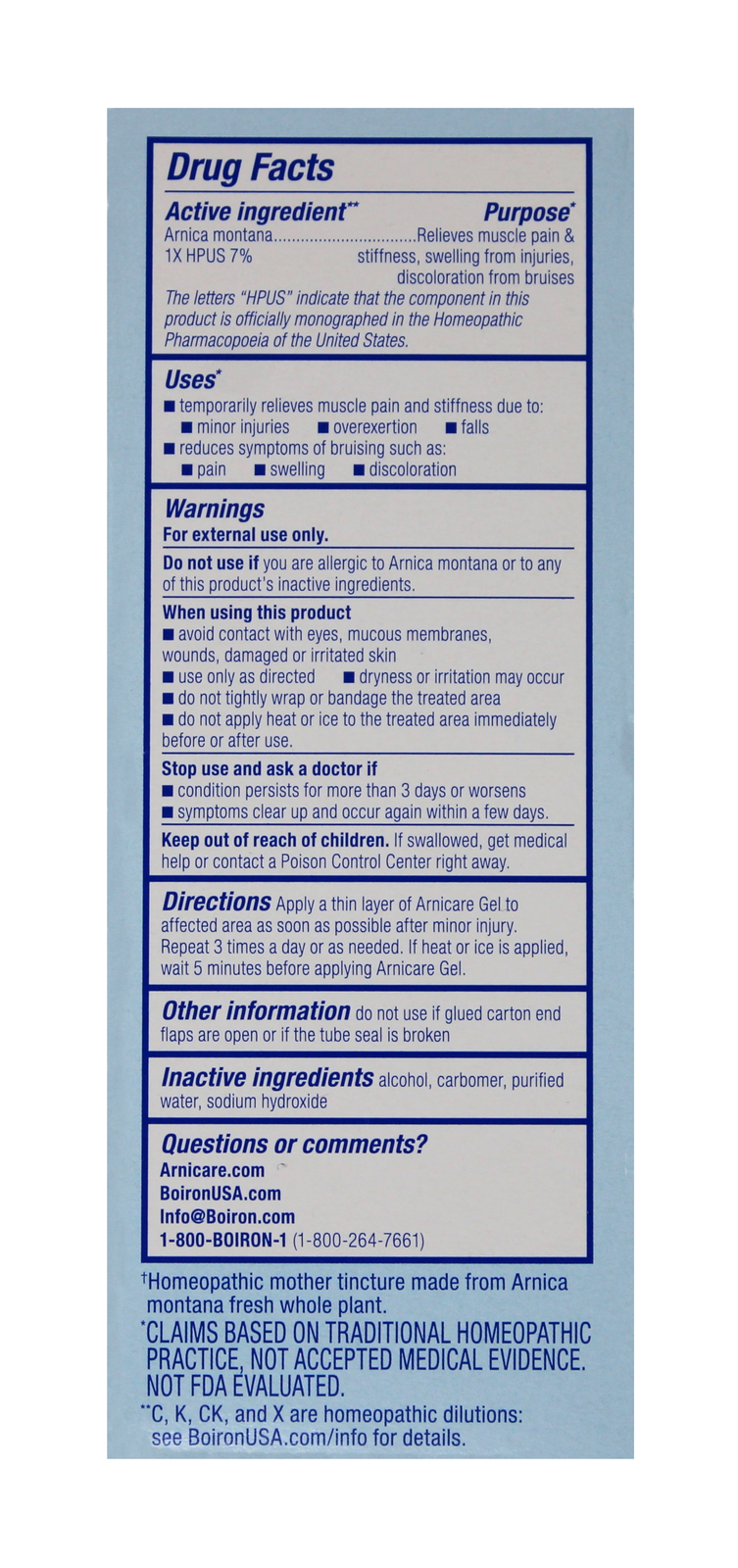 3 Pack of Boiron Arnicare Gel 2.6 oz