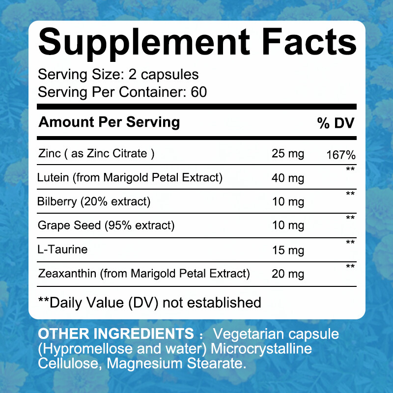 Eye Health 30/60/120 Capsules, Lutein Zeaxanthin, Vision Health, Eye Support