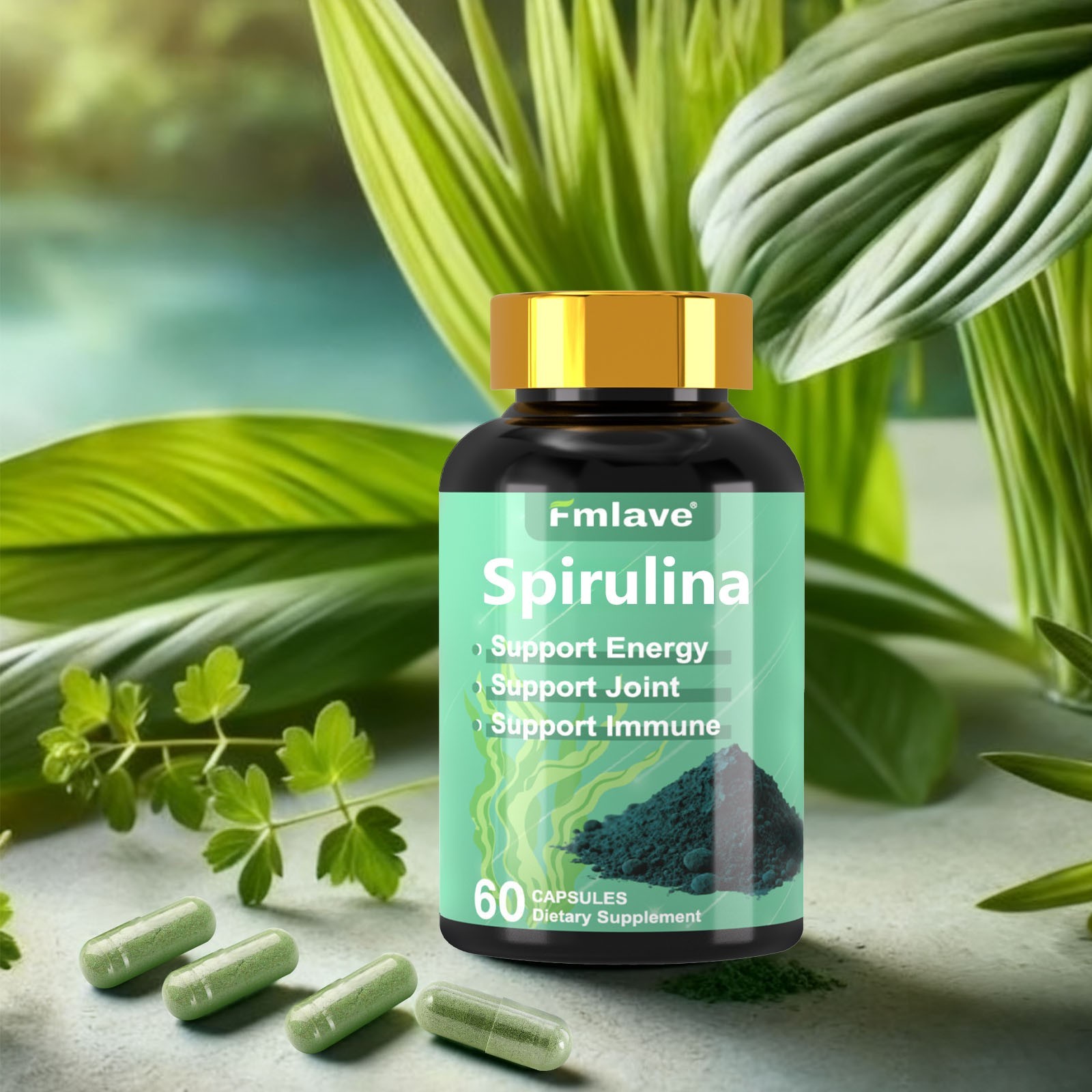 Chlorella Spirulina Organic | 60/120/240 caps | Vegetarian, Non-GMO | by Fmlave