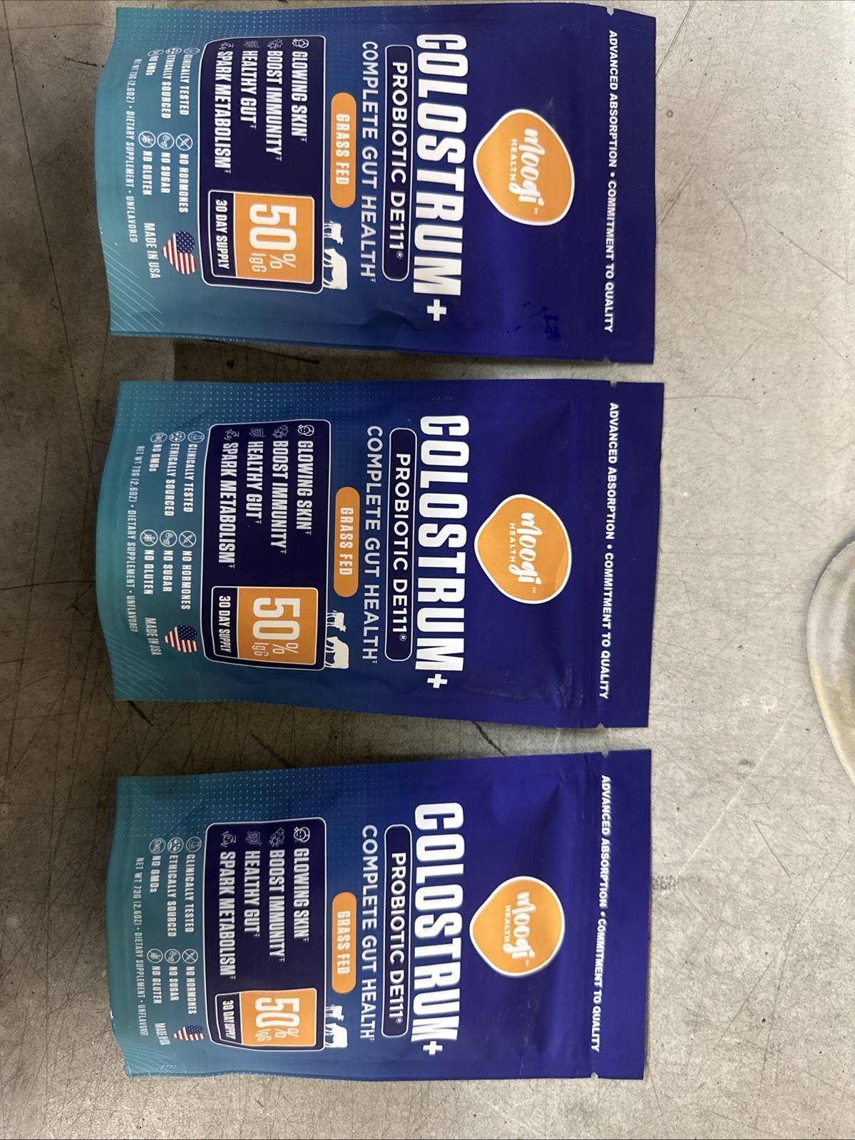 NEW Moogi Health Colostrum + Probiotic DE111 Complete Gut Health 3pk 2.6oz Each
