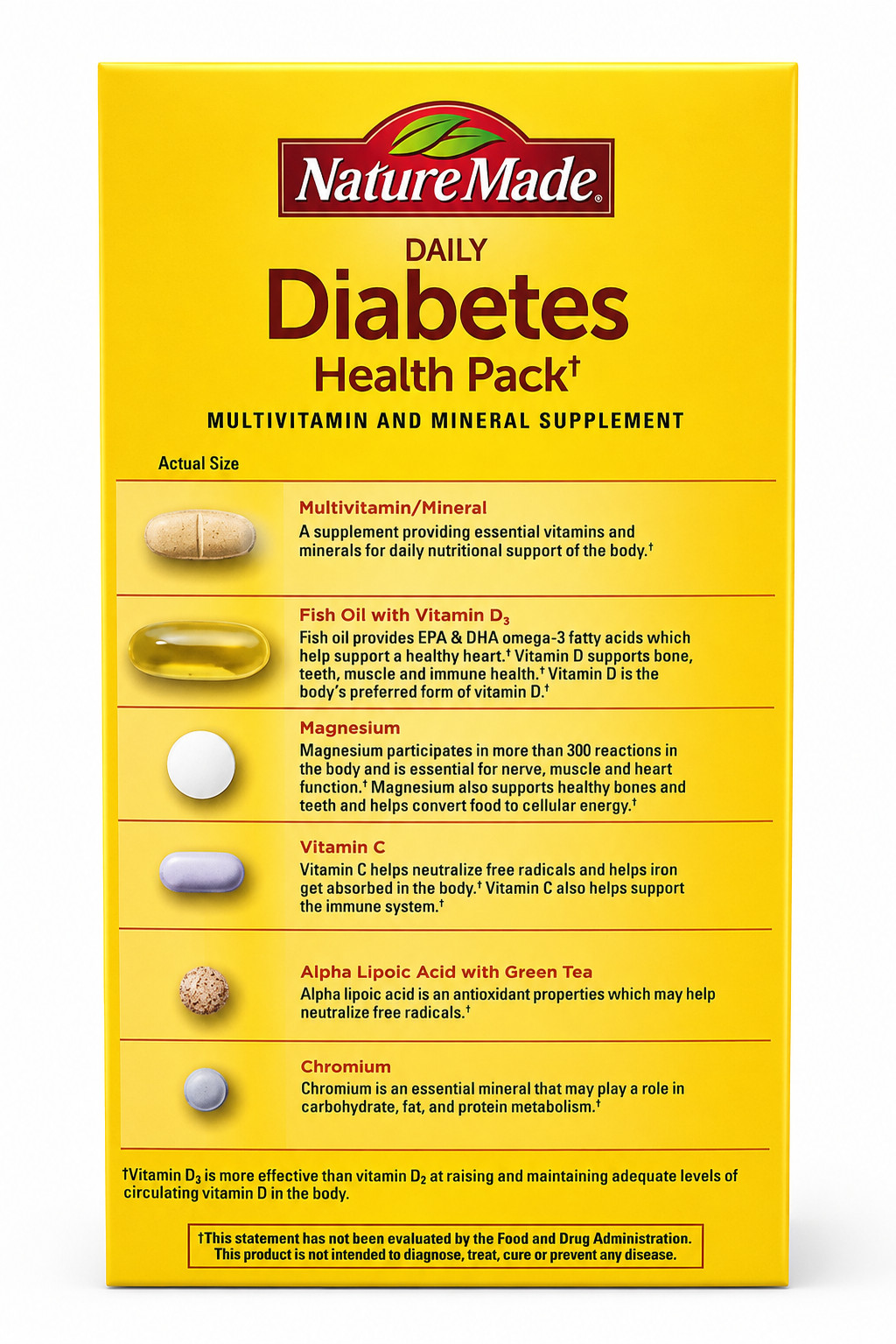 Nature Made Daily Diabetic Health Pack – 60 Packets – 60 Day Supply, discounted