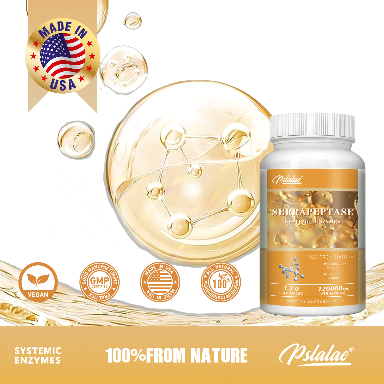Serrapeptase – Dietary Supplement, Supports Sinus Health, Enhanced Absorption