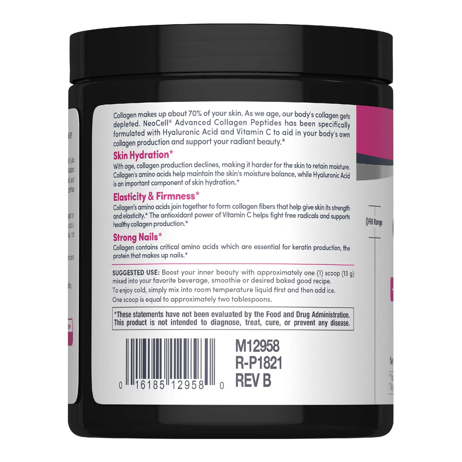 NeoCell Collagen Peptides Powder Vitamin C Hyaluronic Acid Unflavored 6.9 oz