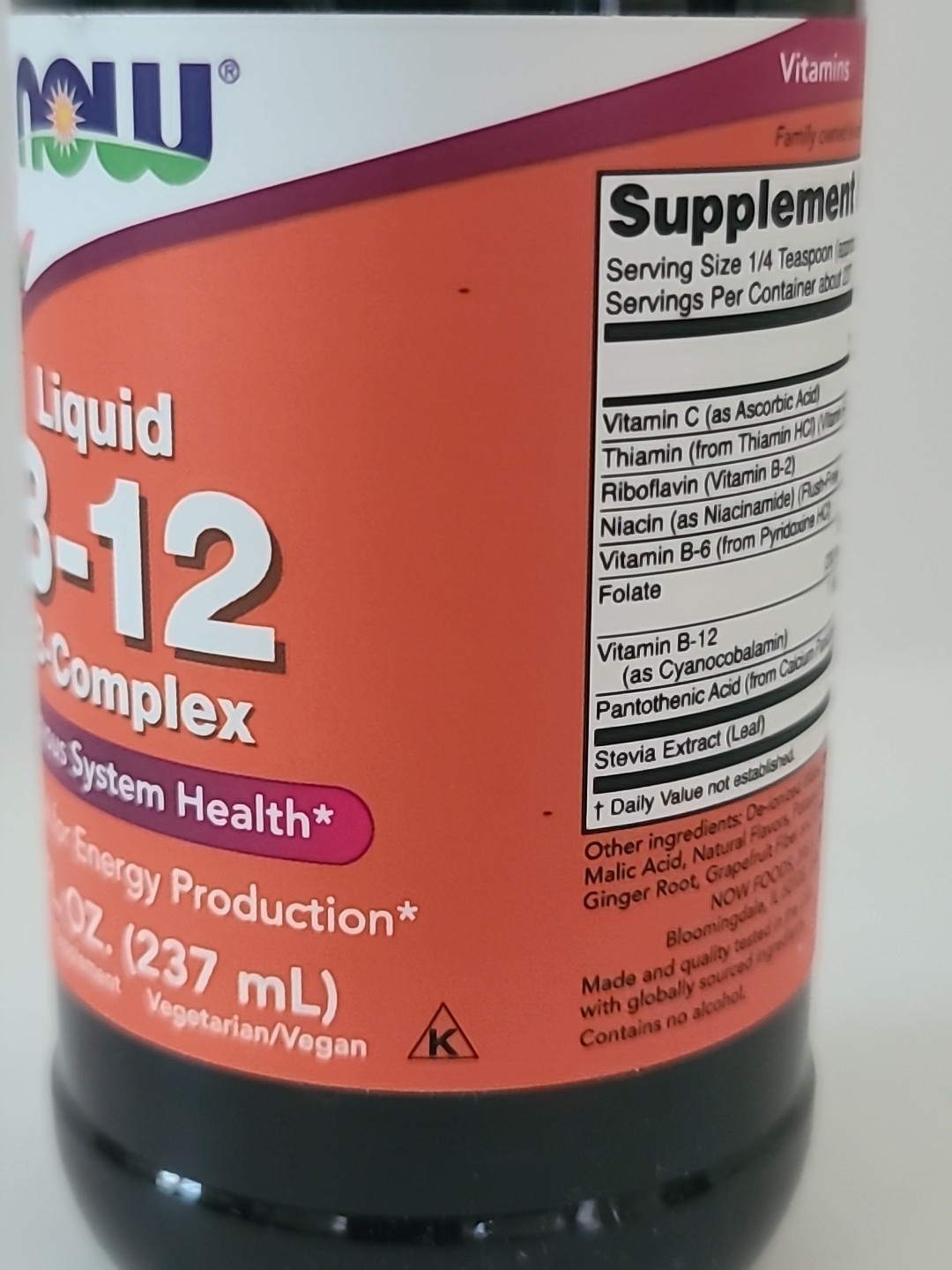 ( 1 ) NOW Foods Liquid VITAMIN B-12 Complex 8 fl oz / 237 mL• EXP : 10/2026