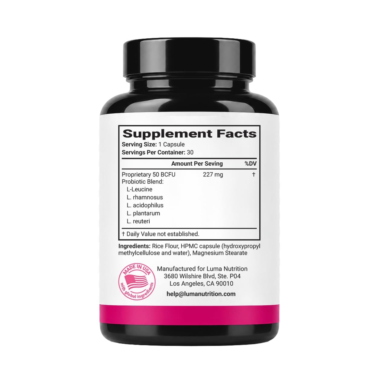 Luma Nutrition Probiotics Women 60 Count Capsules