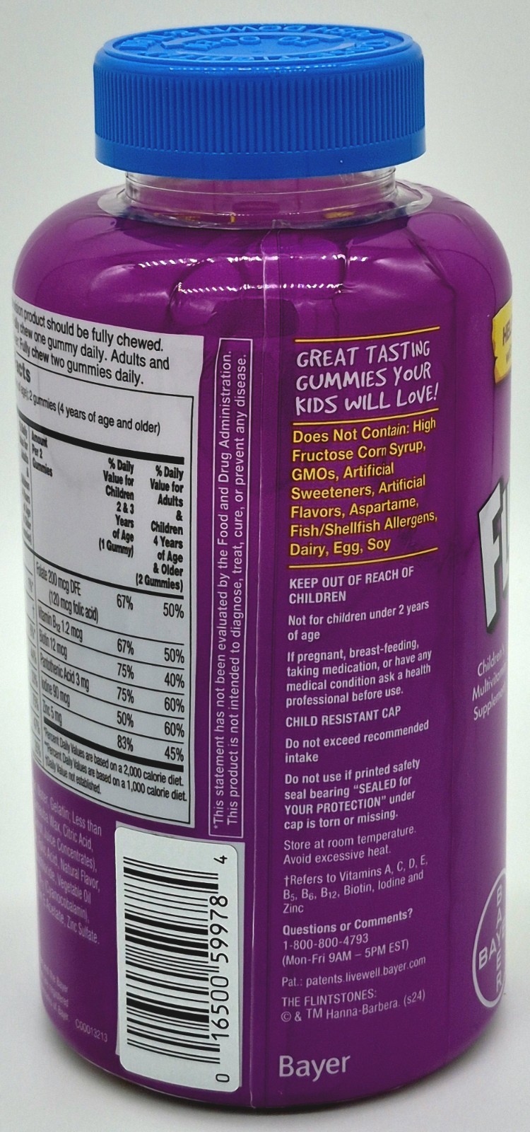 Flintstones Complete Kids Multivitamin Gummies 180 Ct Each 2 Pack Exp 03/2027