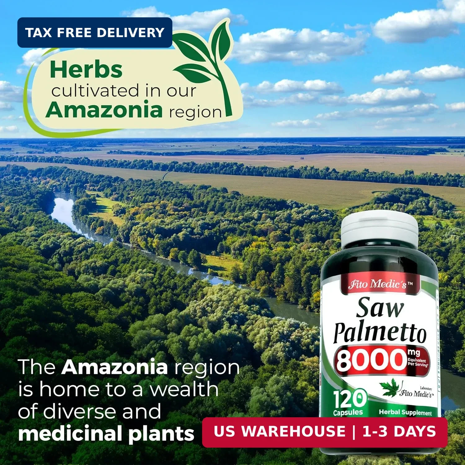 FITO MEDIC’S Labs Saw Palmetto Capsules 120 Count – Herbal Supplement for Men’s