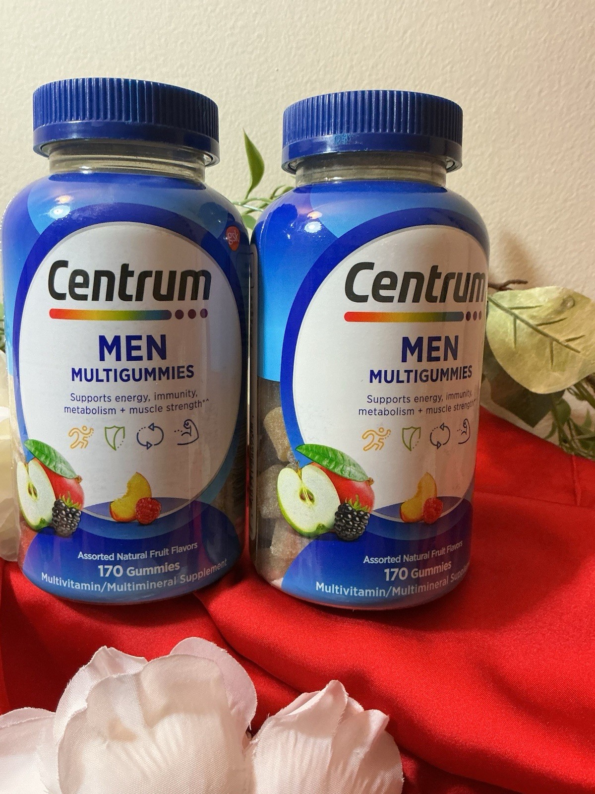 Centrum Men Multigummies Multivitamin Gummy, Assorted Fruit, 170 Ct (2)