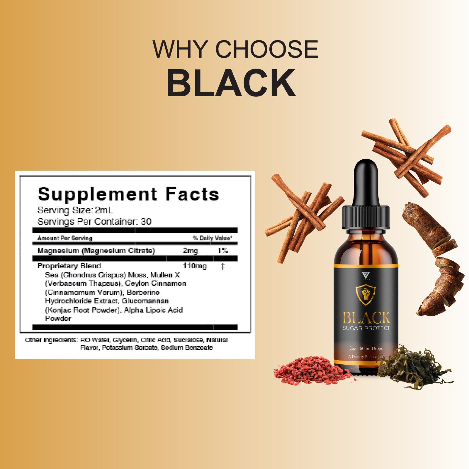 (5 Pack) Black Sugar Protect Drops, BlackSugarProtect Blood Support (10oz)