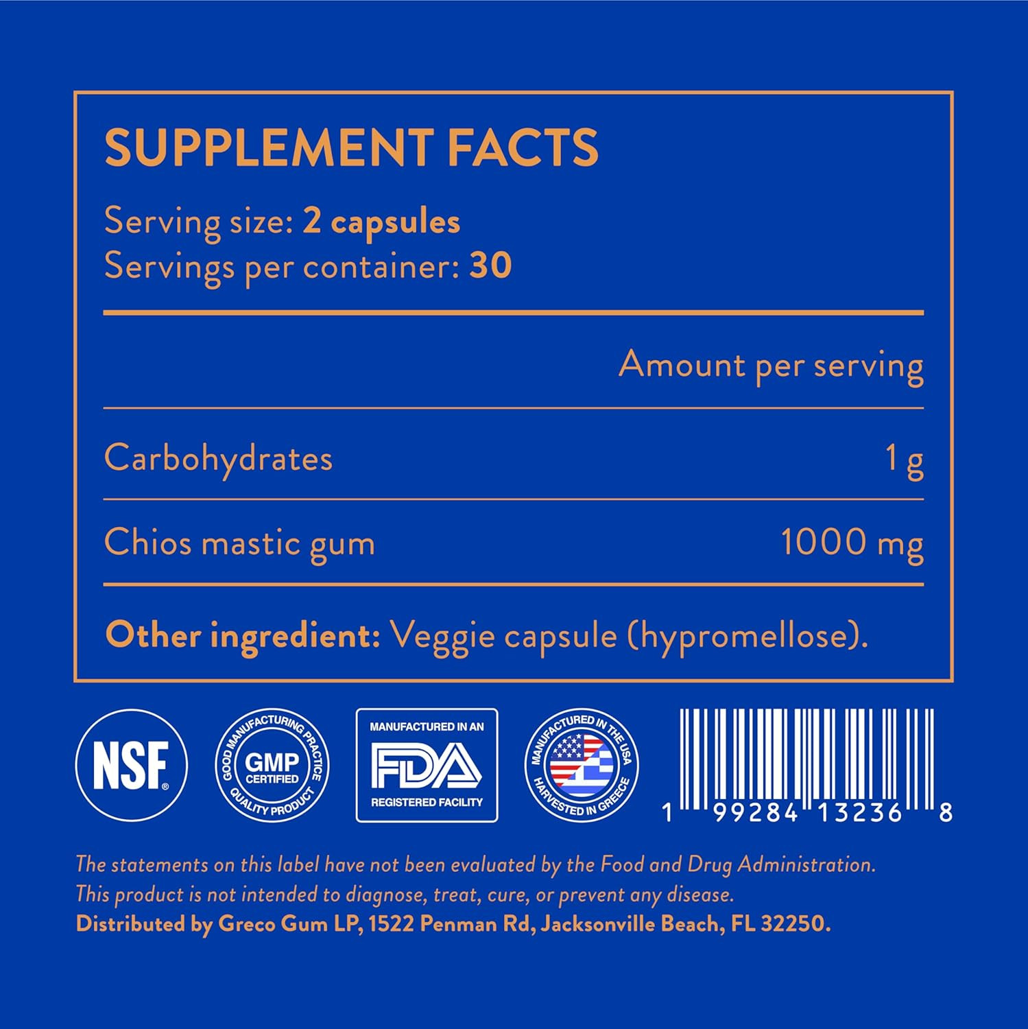 Mastic Gum Capsules 500 Mg – Greek Chios Mastiha Supplement for Gut Health, Dige