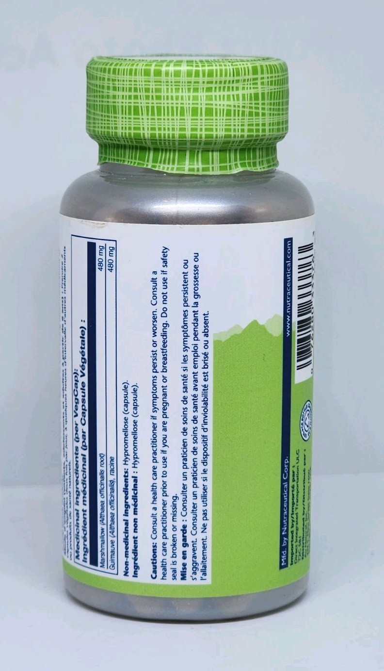 Solaray Marshmallow Whole Root 480mg 100 Veggie Capsules New Sealed Exp 05/2026
