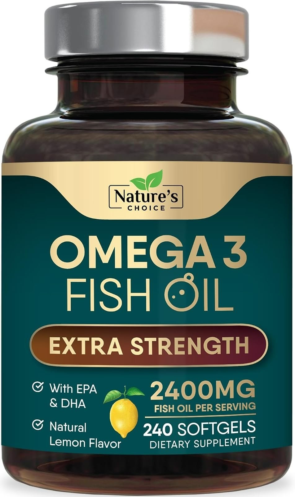 Nature’s Choice Omega 3 Fish Oil 2400mg – 180 Softgels – Heart & Brain Support