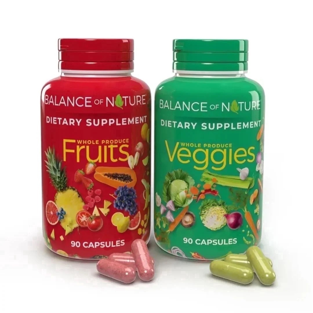 (2 Pack) Balance of Nature Fruits & Veggies Whole Produce Dietary Supplement