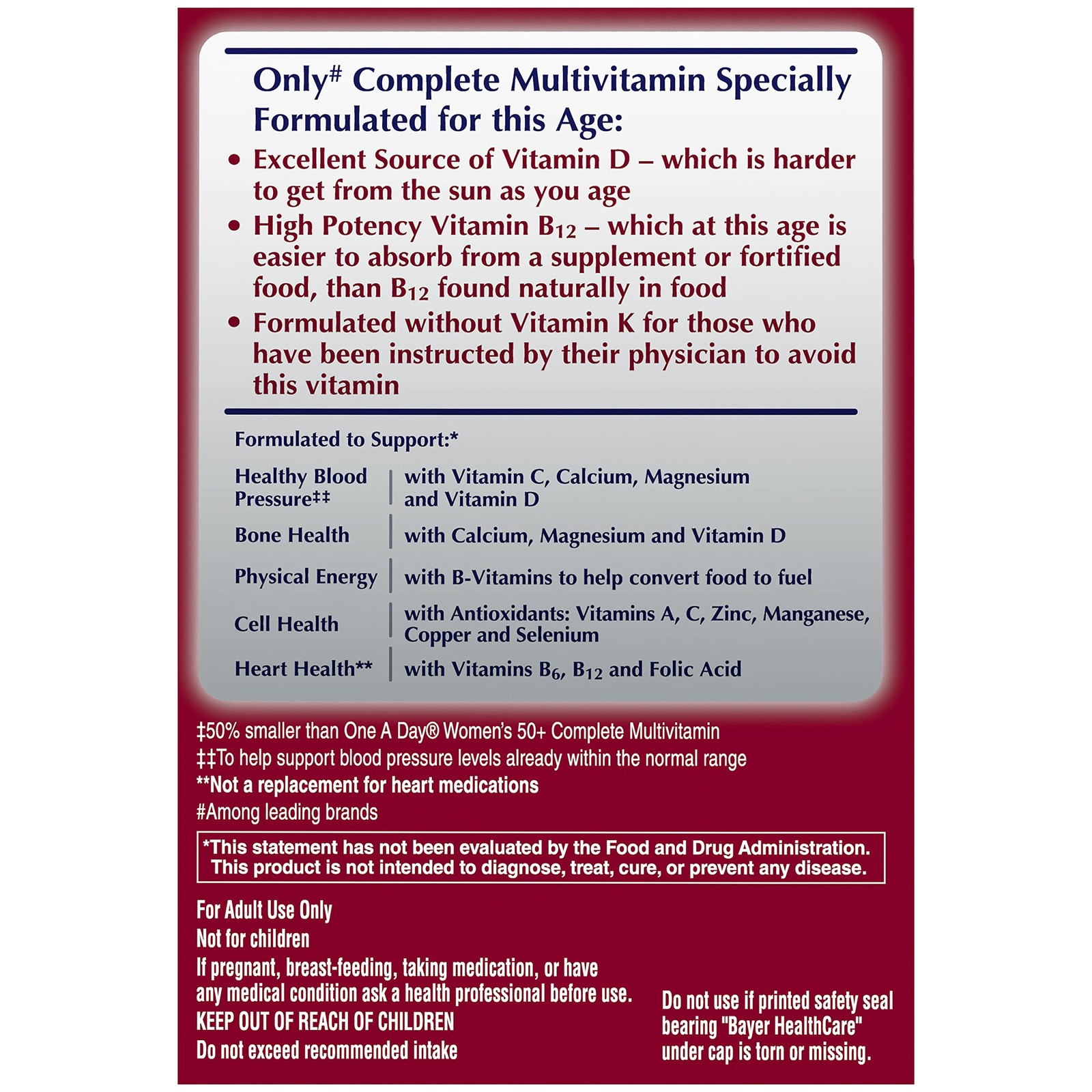One A Day Proactive 65+, Mens & Womens Multivitamin, 150 Count (Pack of 1)