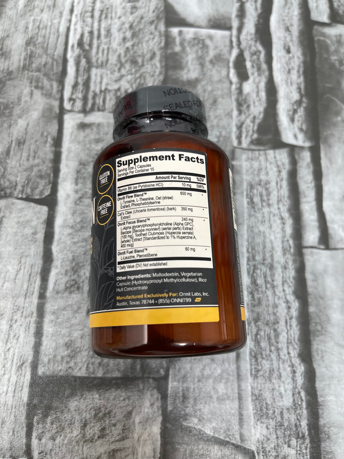 Onnit Alpha Brain Daily Cognitive Support 30 Capsules Memory Exp: 07/2025 New