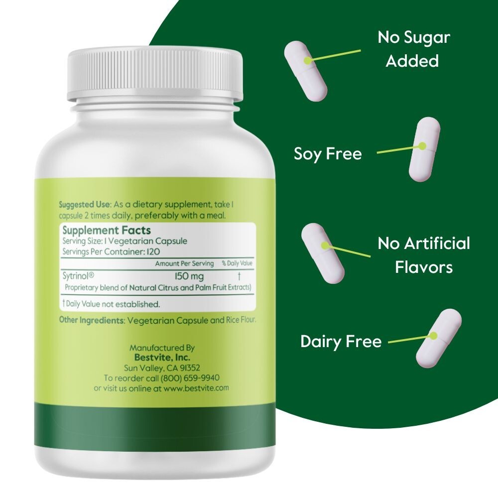 Sytrinol 150mg (120 Vegetarian Capsules)- No Stearates- No Flow Agents