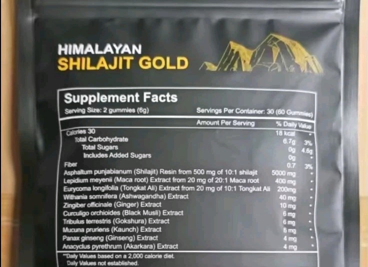 5000mg Himalayan Shilajit Gummies Ashwagandha Fulvic Acid 60ct + (2) Preform Man