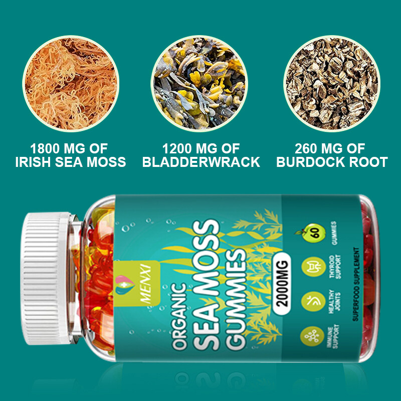Natural & Organic Sea Moss 3×60 Gummies Supplement, Rich in Minerals & Vitamins