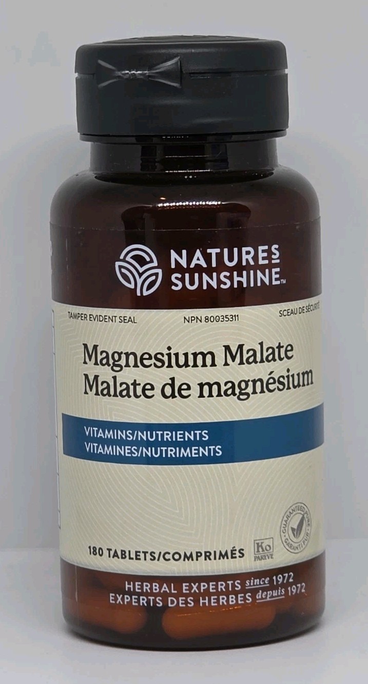 Natures Sunshine Magnesium Malate 180 Tablets New Sealed Bottle Exp. 02/2027