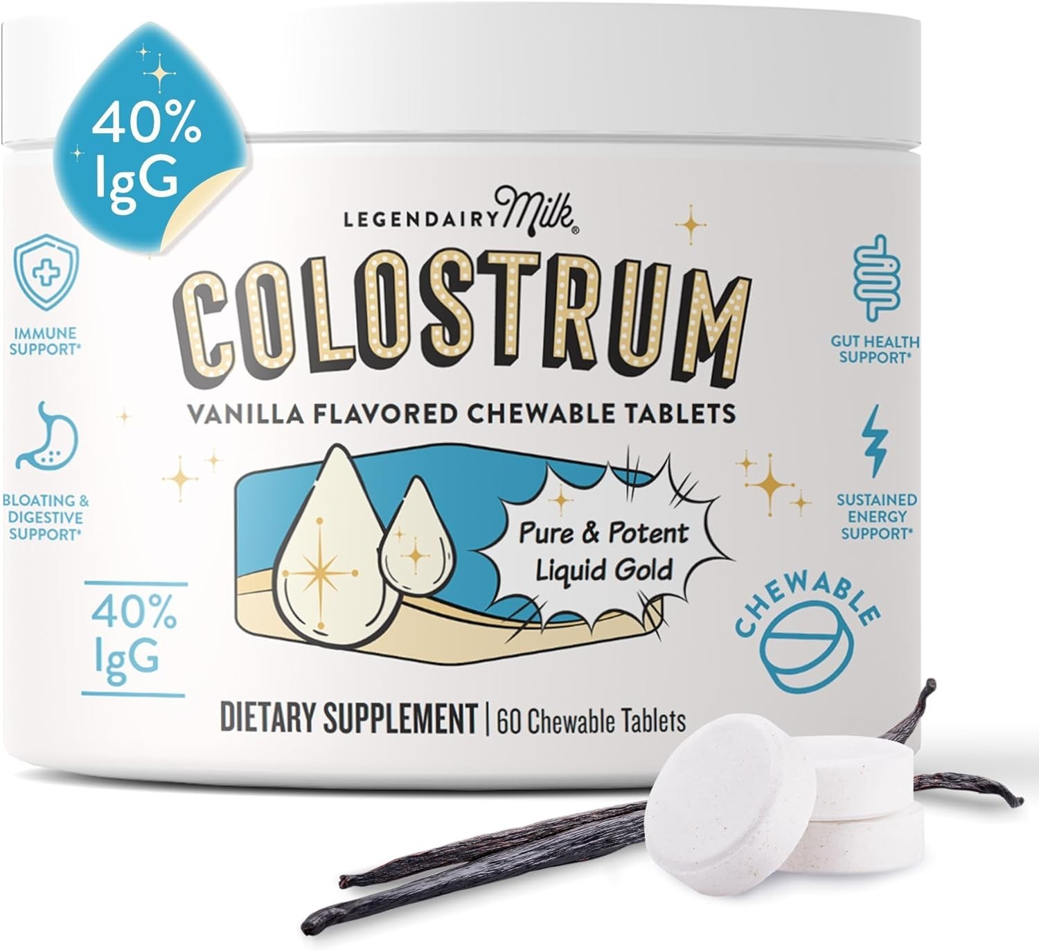 Legendairy Milk Colostrum Supplement Chewable Tablets – 60ct *EXP 07/2026*