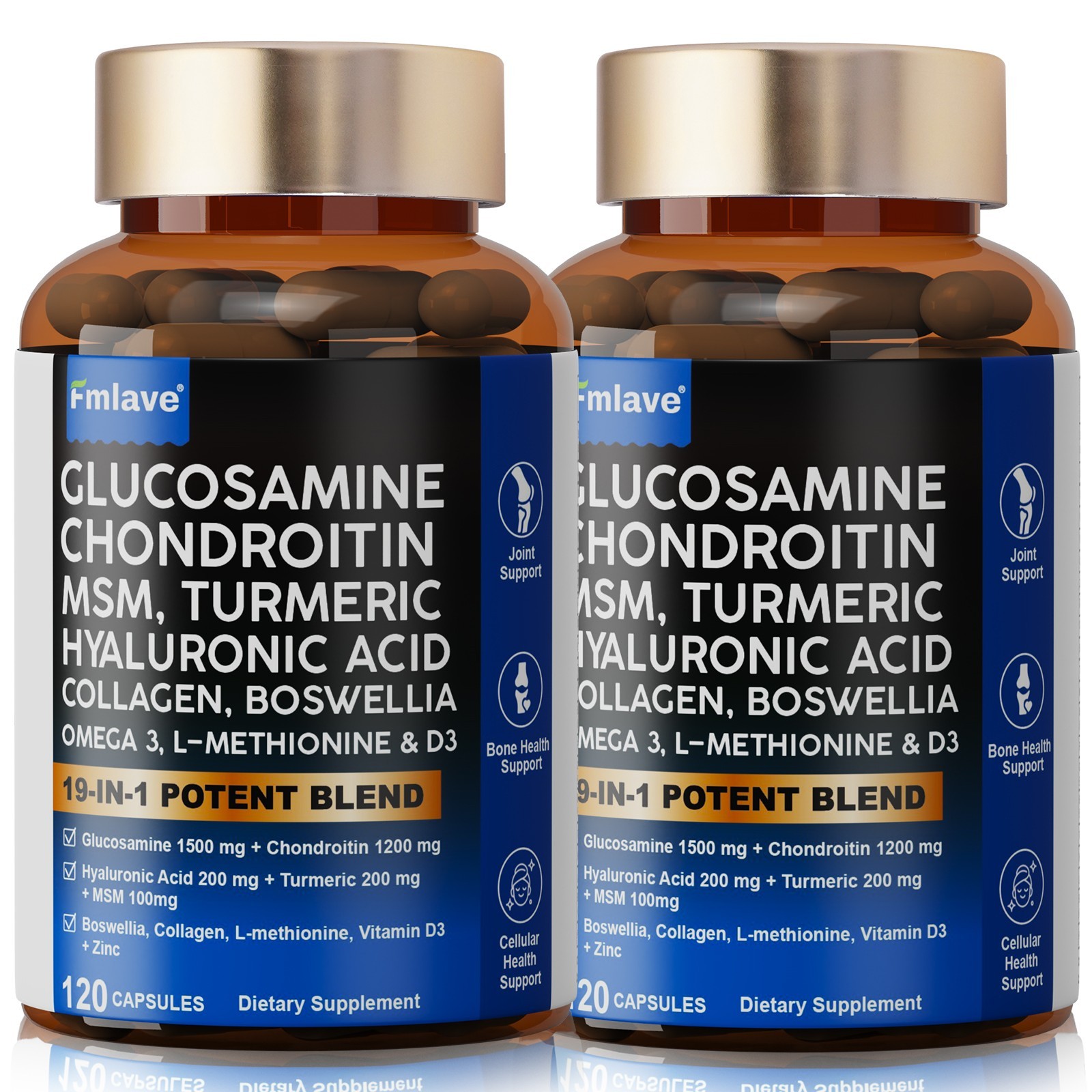 Triple Strength Pain Relief Supplement, Joint Support Glucosamine, Turmeric, MSM