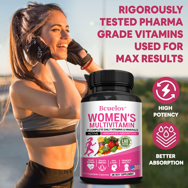 Women’s Multivitamin 120pcs Brain & Heart Health,Boost Energy & Immune