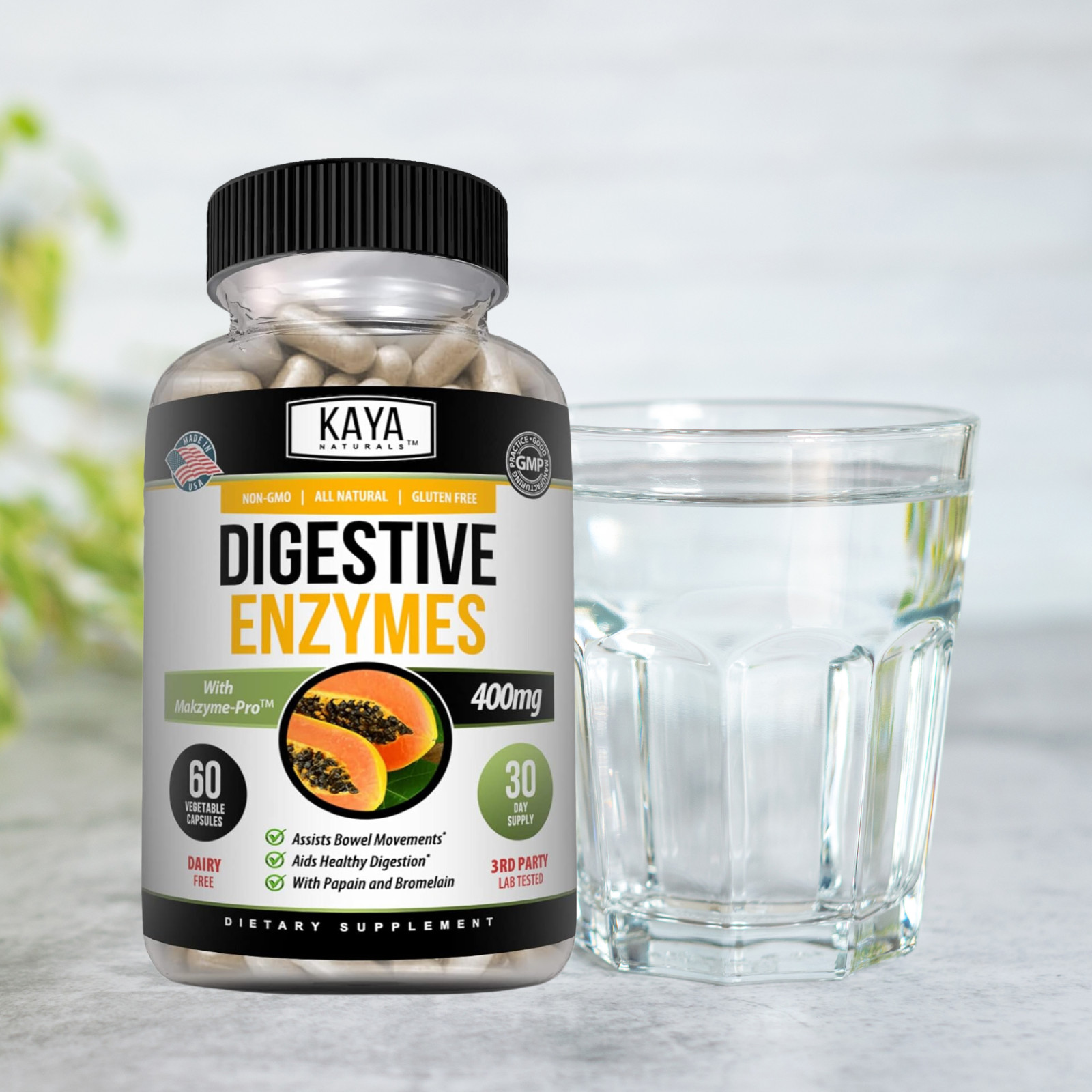 (2 Pack) Digestive Enzymes w/ Prebiotic & Probiotics, Gas, Constipation & Bloat