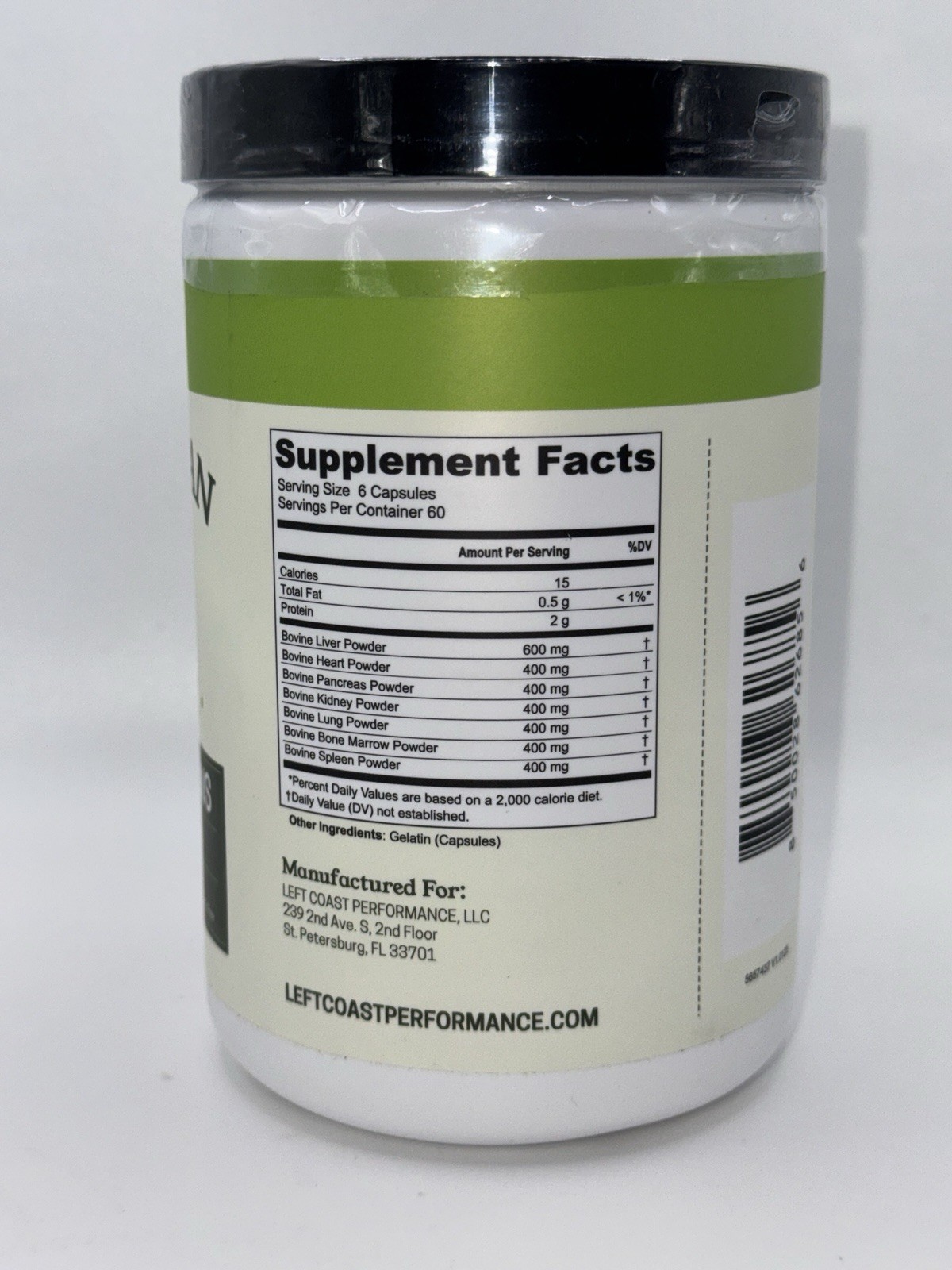 Beef Organ Supplement Grass Fed 7 Bovine Organs Complex 360 Capsules Exp 11/2027