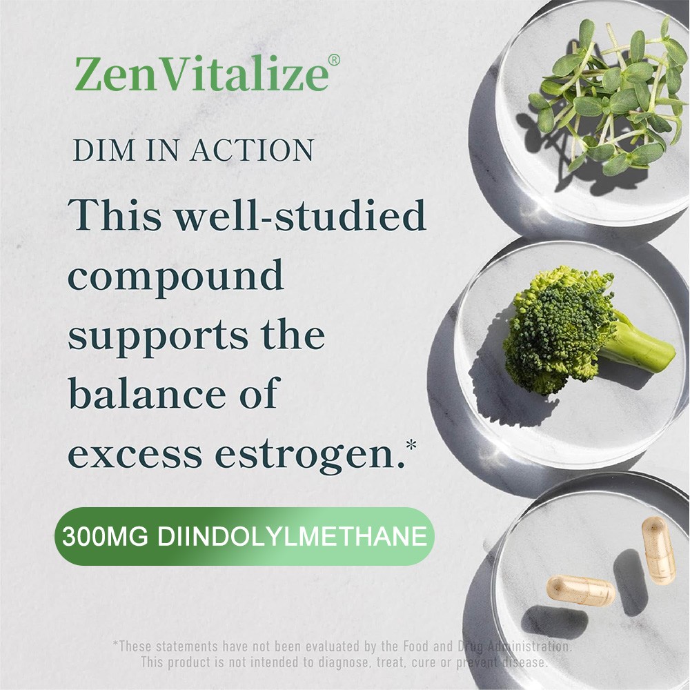 DIM (Diindolylmethane)300mg,30~120Capsules with Black Pepper Gluten-free,Non-GMO