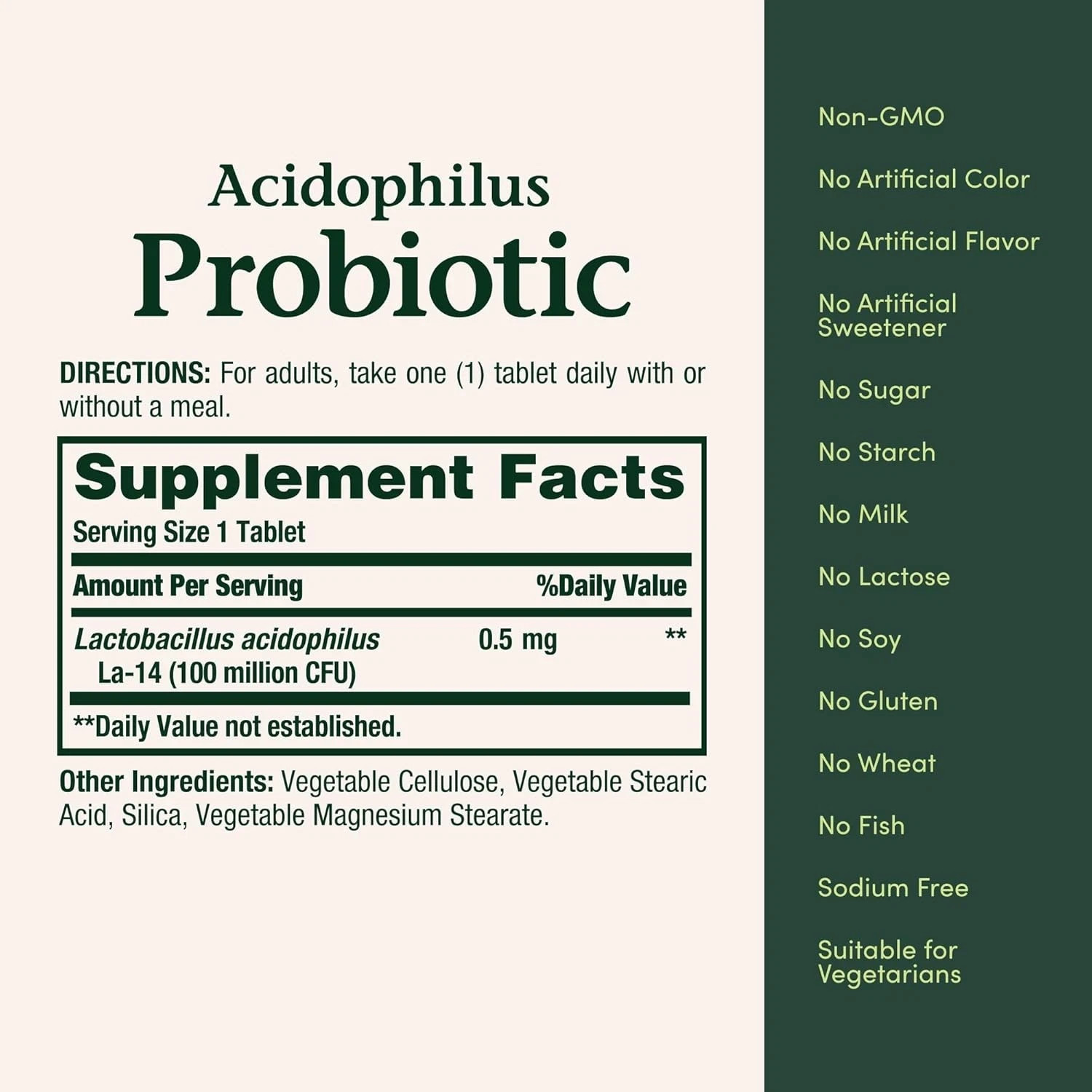 Acidophilus Probiotic, Daily Probiotic Supplement, Digestive Health, 200 Tablets