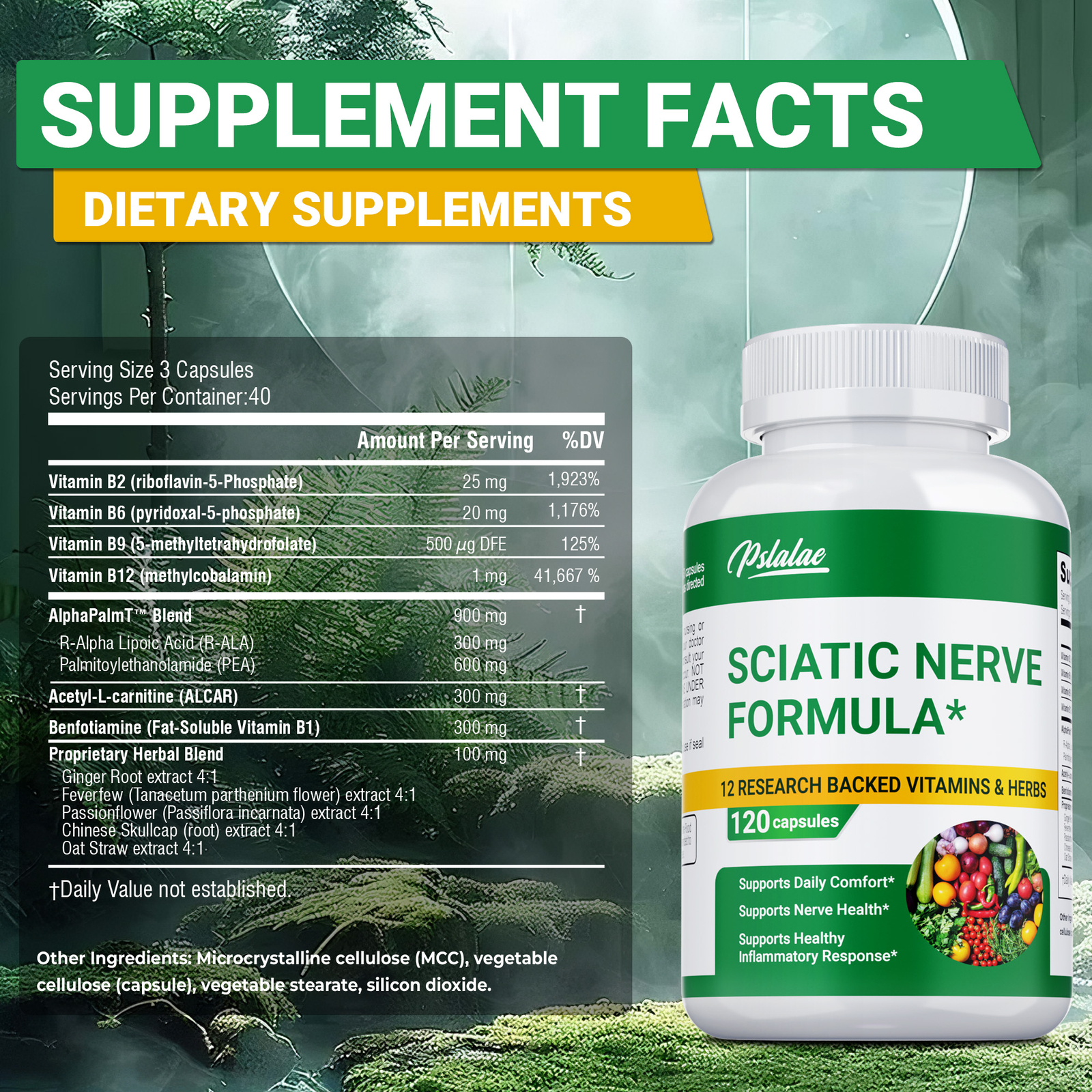 Sciatic Nerve Formula -for Sciatic Nerve Support, Pain Relief, Anti-inflammatory