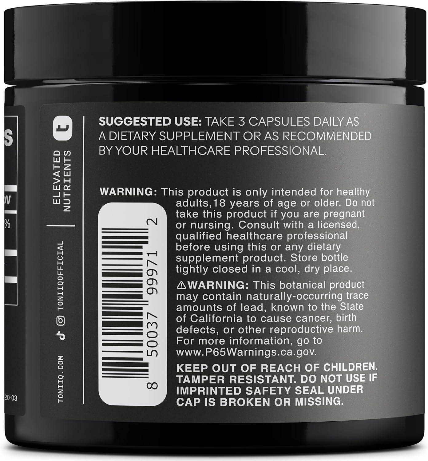 Toniiq 1500mg Ultra High Purity Ca AKG Supplement – 99%+ Highly Purified and Bio