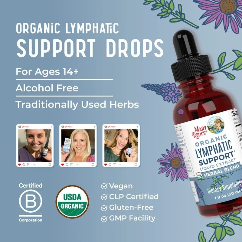 MaryRuth’s Lymphatic Support Herbal Blend Liquid Drops – USDA Organic Lymphatic