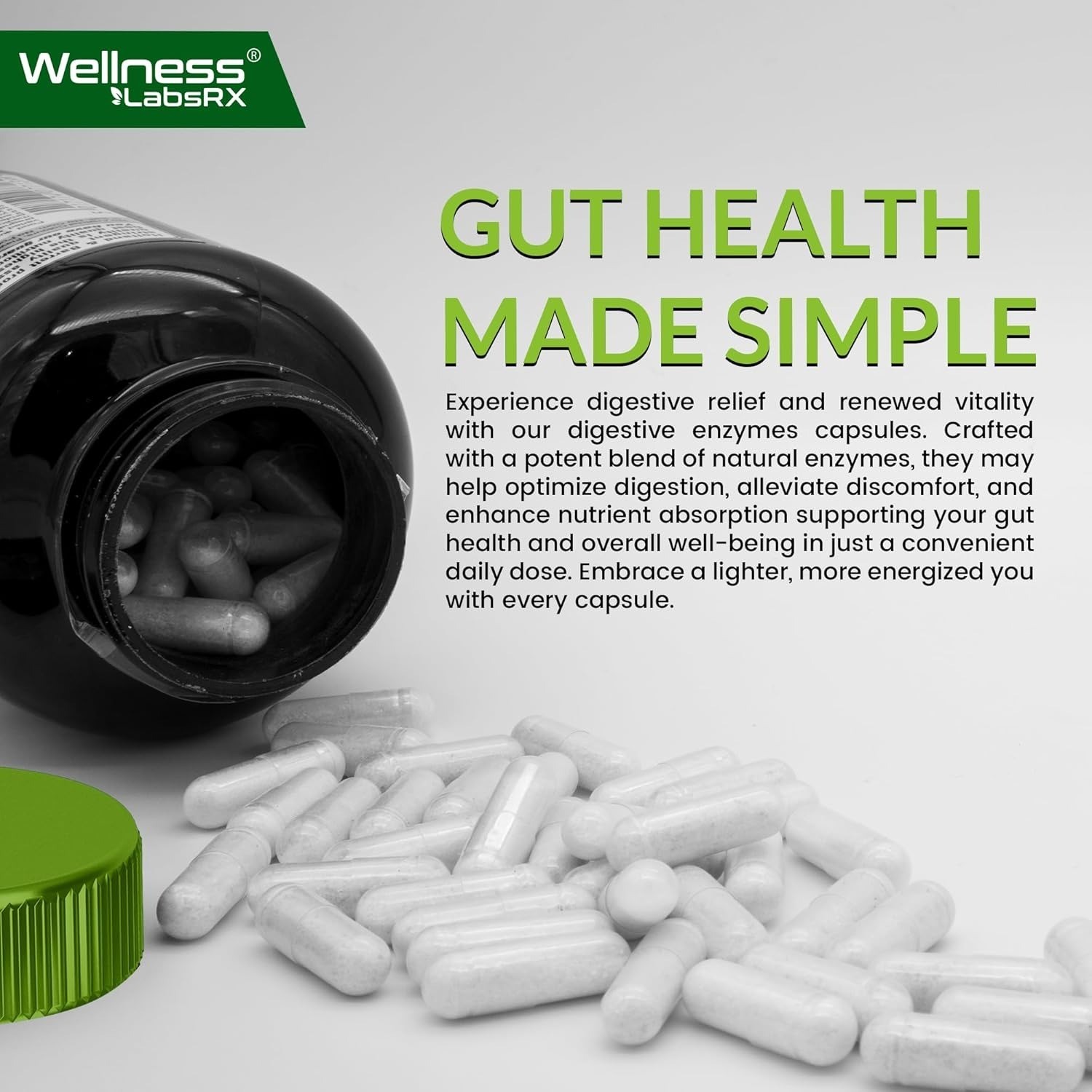 Digestive Enzymes Probiotics Prebiotics 450mg Gut Health Bloating Relief 120 Ct