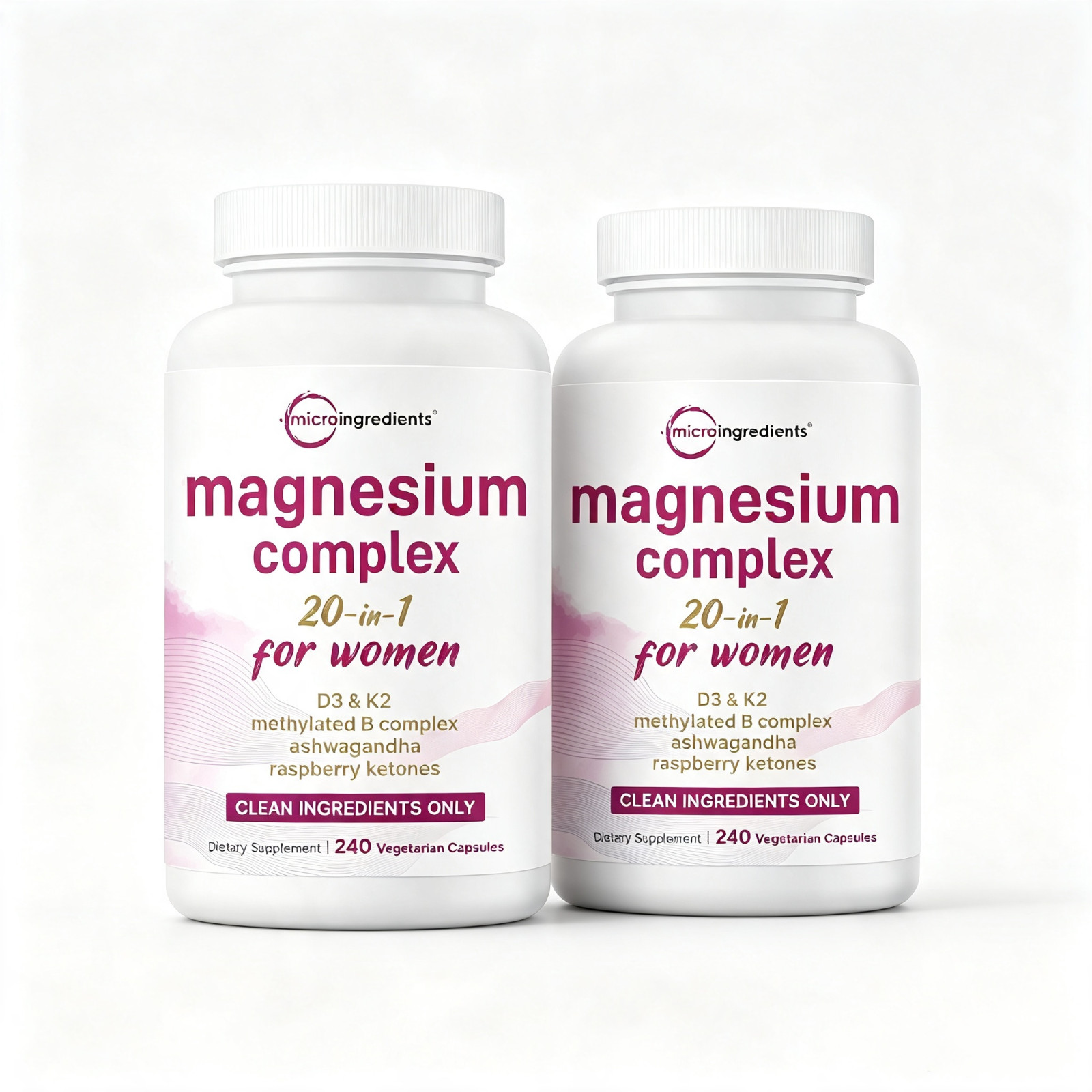 2 packs Micro Ingredients 20-in-1 Magnesium Complex 240 Vegetarian Capsules