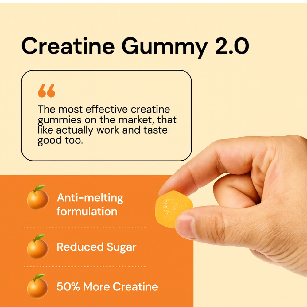Create Creatine Monohydrate Gummies for Men & Women Strength Orange 90ct NON GMO