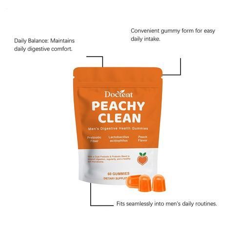 Peachy Clean Prebiotic Fiber Gummy, Clean Fiber Gummies for Men