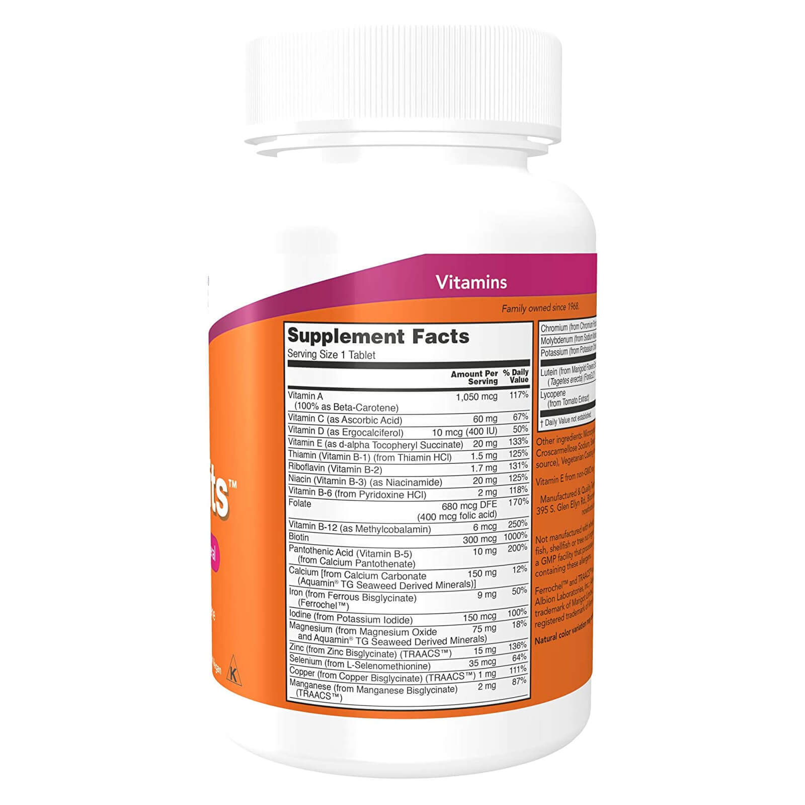 NOW FOODS Daily Vits 100 Tablets