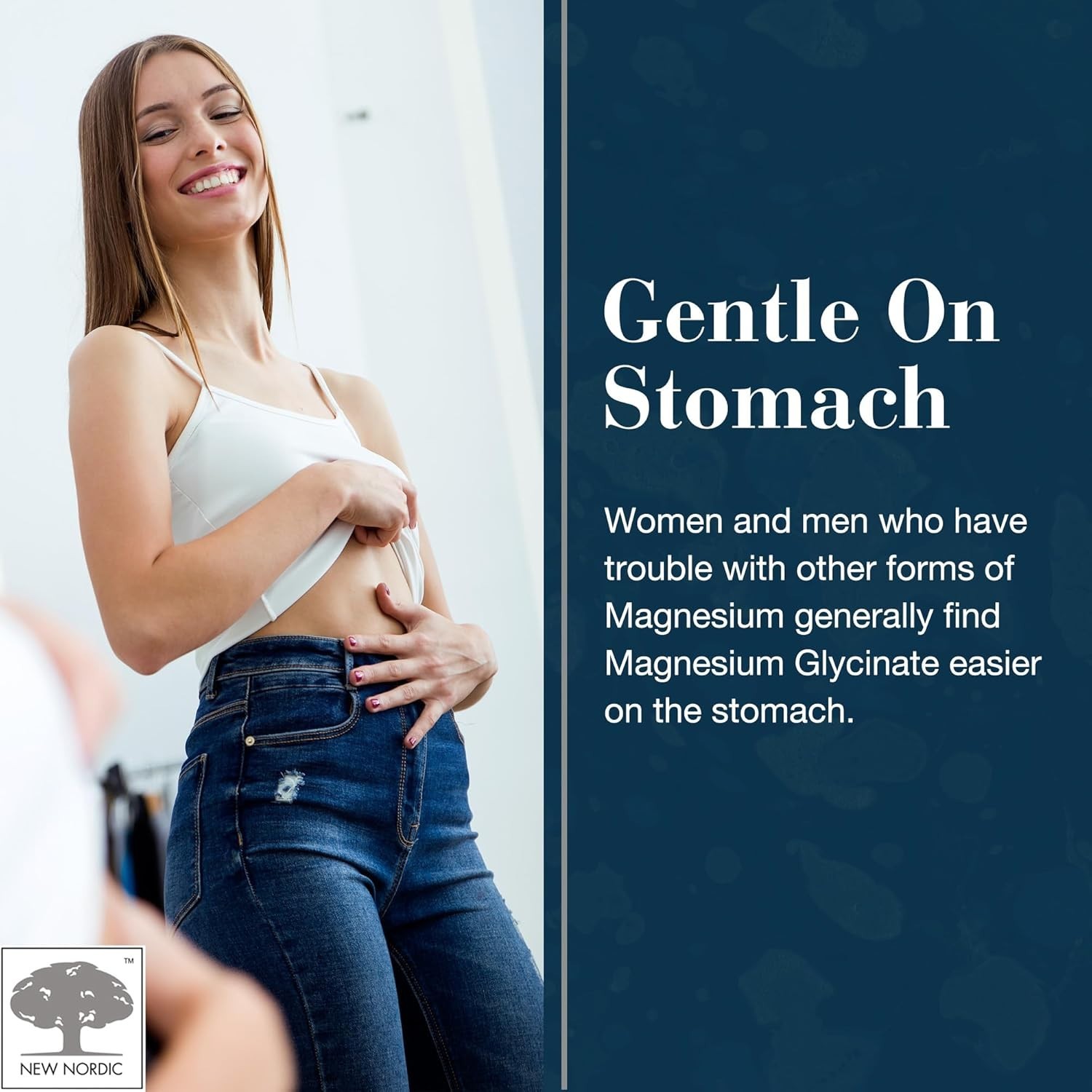 New Nordic Magnesium Glycinate+ 60 Tablets Pine Bark Long Pepper Gentle Stomach