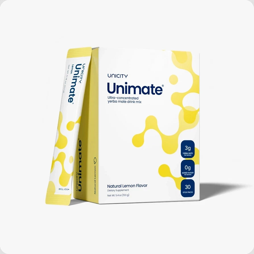 Unicity Unimate Natural Lemon 30 Sachets Energy Metabolism Exp/2027