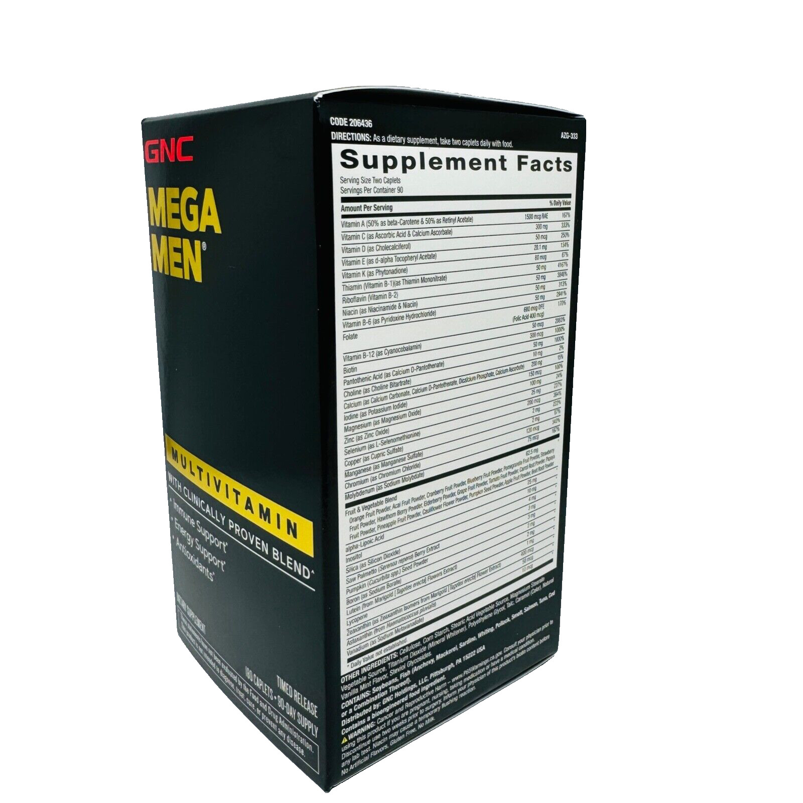 GNC Mega Men Vitamin 180 Caplets Free Shipping Expiry 03/2027