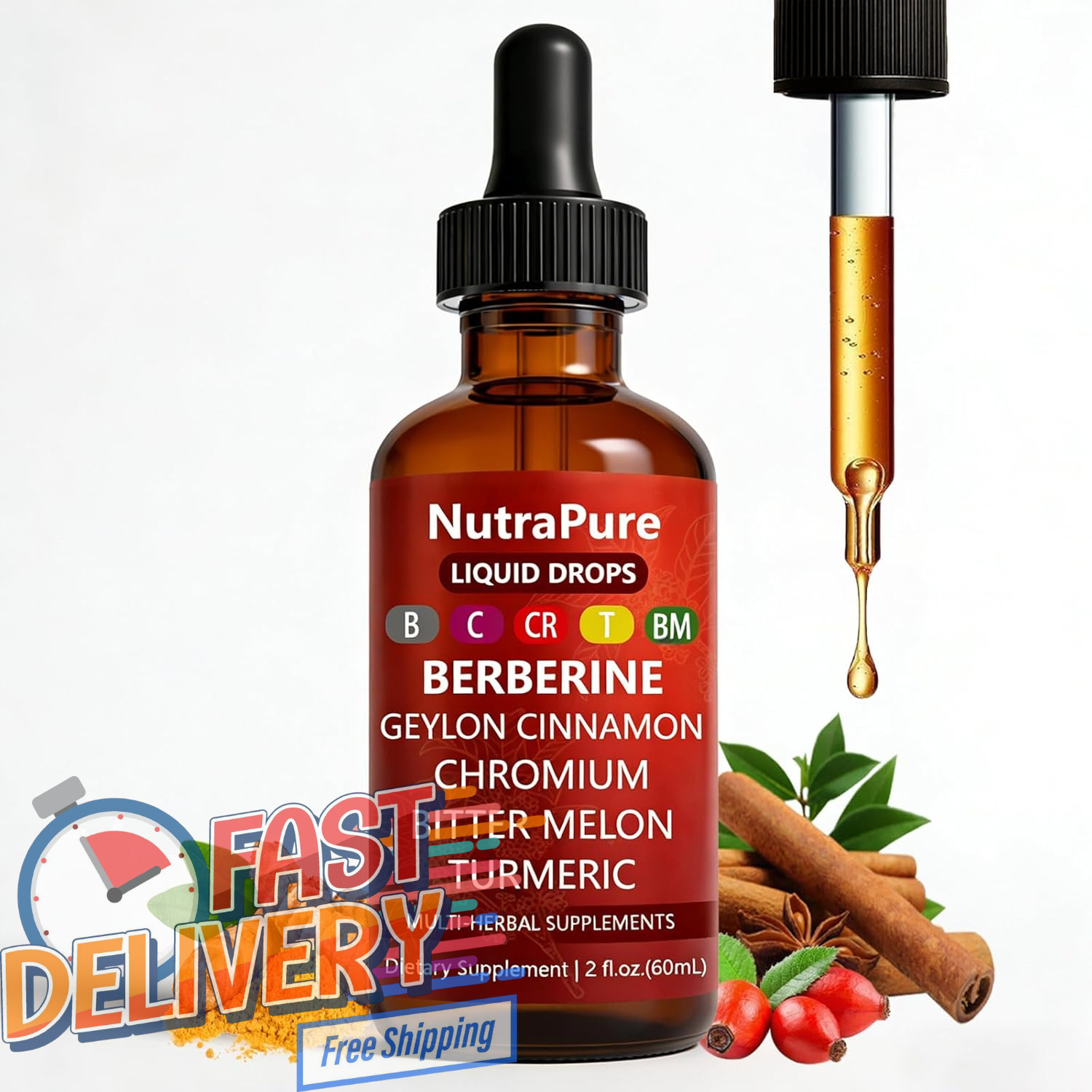 Gotas de Berberina Halpilt Nutrapure, Líquido Puro 2 fl oz (Paquete de 1)